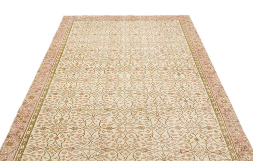 Atina 17140 Beige Vintage Wool Handmade Area Rug 5'7" x 9'10"