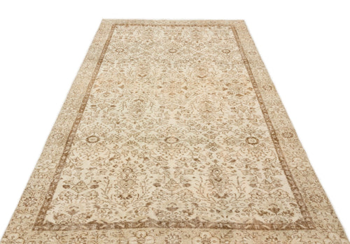 Atina 17158 Beige Vintage Wool Handmade Area Rug 5'3" x 9'0"
