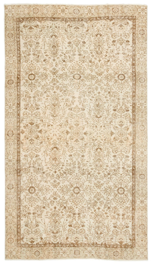 Atina 17158 Beige Vintage Wool Handmade Area Rug 5'3" x 9'0"