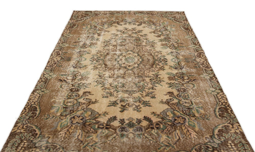 Atina 17224 Beige Vintage Wool Handmade Area Rug 5'8" x 9'1"