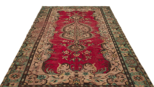 Atina 17246 Beige Vintage Wool Handmade Area Rug 6'5" x 9'7"