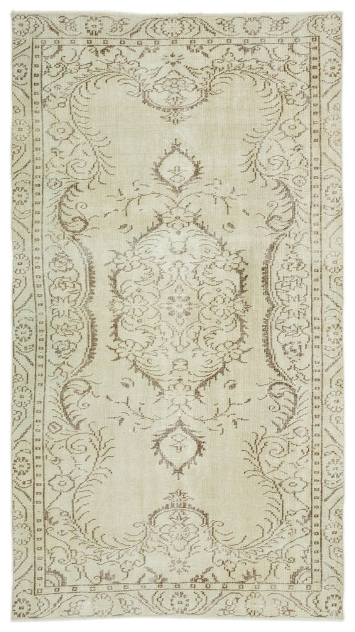 Atina 17405 Beige Vintage Wool Handmade Area Rug 4'11" x 9'0"