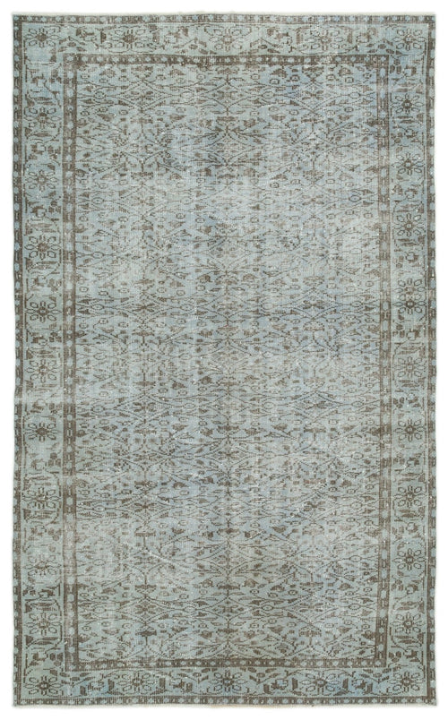 Atina 17457 Grey Vintage Wool Handmade Area Rug 5'8" x 9'4"