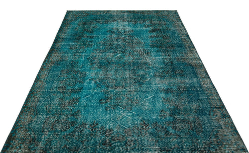 Atina 17495 Turquoise Vintage Wool Handmade Area Rug 5'6" x 9'3"