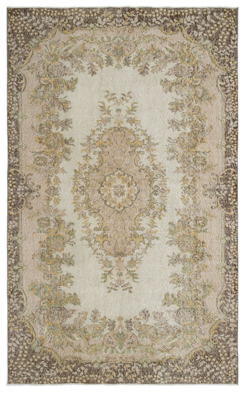 Atina 17804 Beige Vintage Wool Handmade Area Rug 5'10" x 9'6"