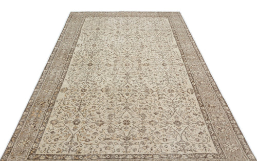 Atina 17883 Beige Vintage Wool Handmade Area Rug 5'10" x 9'2"