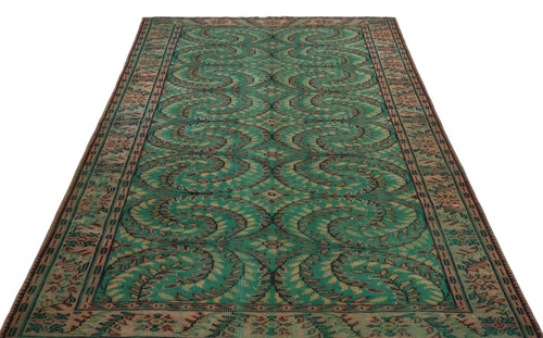 Atina 17977 Green Vintage Wool Handmade Area Rug 5'9" x 9'0"