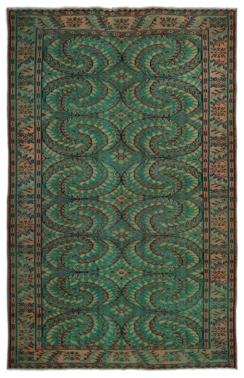 Atina 17977 Green Vintage Wool Handmade Area Rug 5'9" x 9'0"