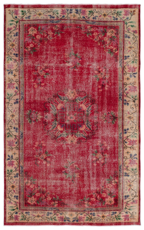 Atina 18113 Beige Vintage Wool Handmade Area Rug 5'10" x 9'2"