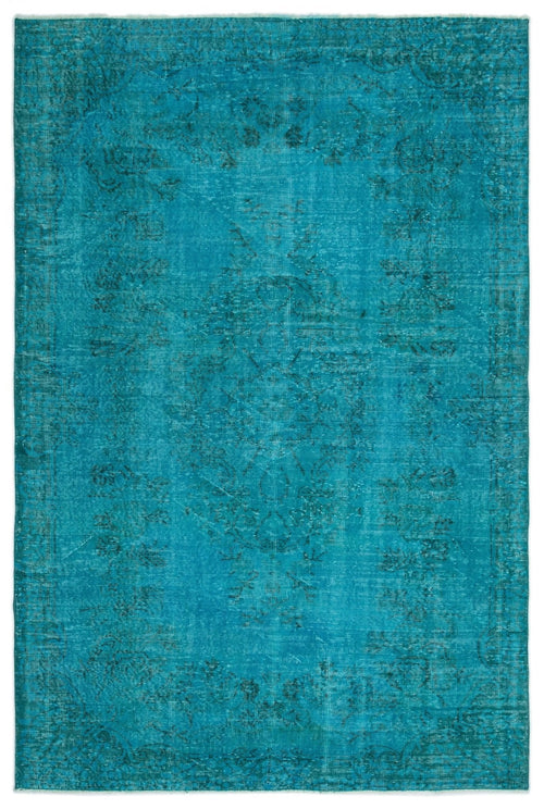 Atina 18203 Turquoise Vintage Wool Handmade Area Rug 6'1" x 9'0"