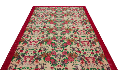 Atina 18301 Beige Vintage Wool Handmade Area Rug 5'8" x 9'8"