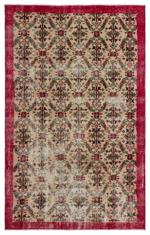 Atina 18338 Beige Vintage Wool Handmade Area Rug 5'3" x 8'6"
