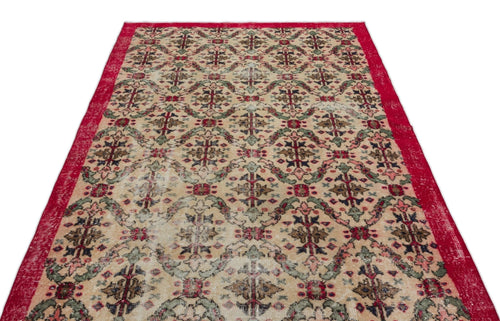 Atina 18338 Beige Vintage Wool Handmade Area Rug 5'3" x 8'6"