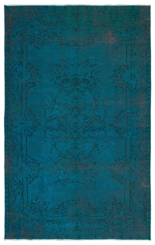 Atina 18377 Turquoise Vintage Wool Handmade Area Rug 5'5" x 8'7"