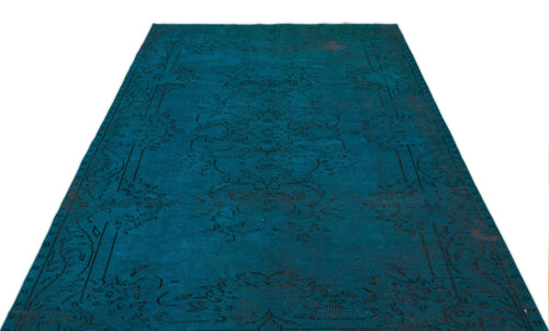 Atina 18377 Turquoise Vintage Wool Handmade Area Rug 5'5" x 8'7"
