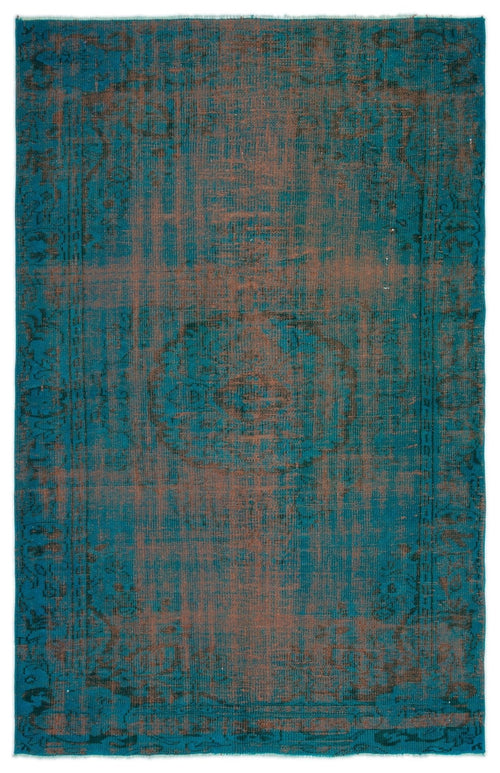 Atina 18390 Turquoise Vintage Wool Handmade Area Rug 5'6" x 8'4"