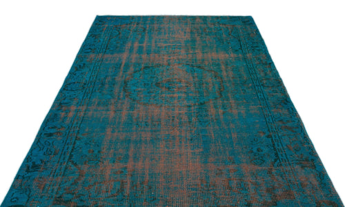 Atina 18390 Turquoise Vintage Wool Handmade Area Rug 5'6" x 8'4"