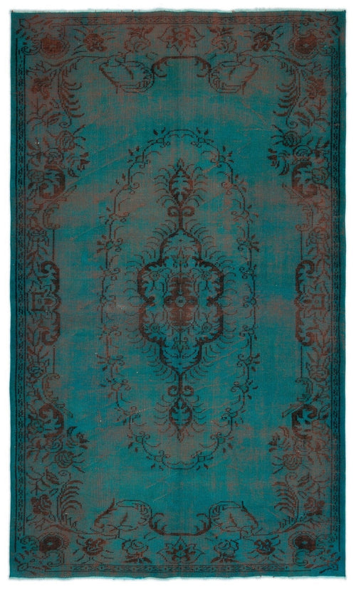 Atina 18395 Turquoise Vintage Wool Handmade Area Rug 6'0" x 9'9"