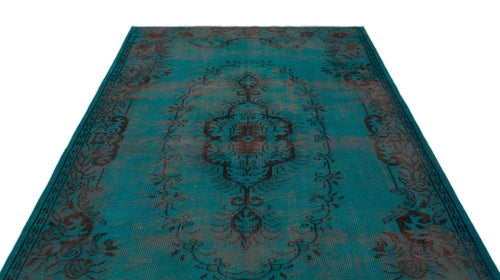 Atina 18395 Turquoise Vintage Wool Handmade Area Rug 6'0" x 9'9"