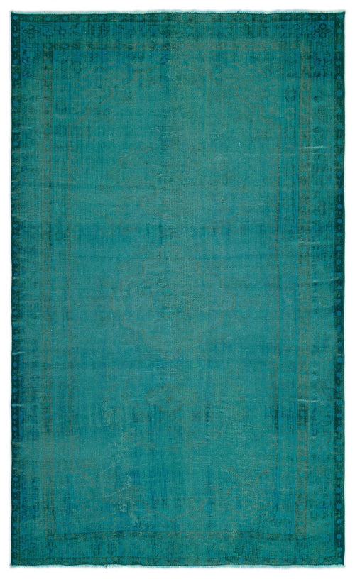 Atina 18406 Turquoise Vintage Wool Handmade Area Rug 5'4" x 8'4"