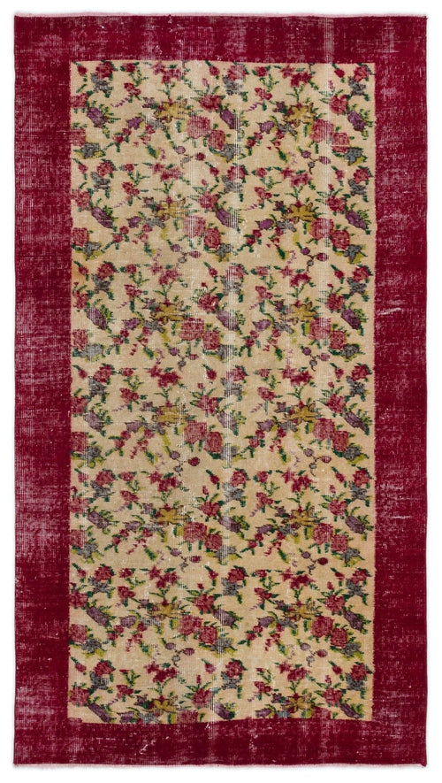 Atina 18543 Beige Vintage Wool Handmade Area Rug 3'9" x 6'11"