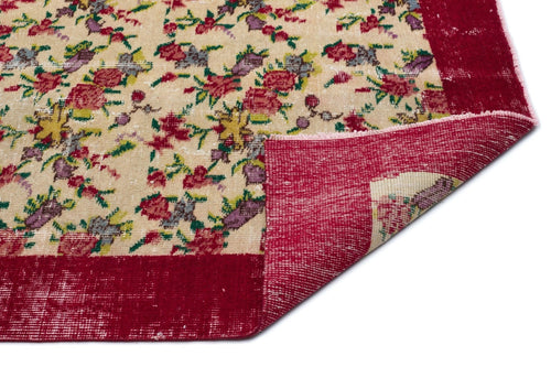 Atina 18543 Beige Vintage Wool Handmade Area Rug 3'9" x 6'11"