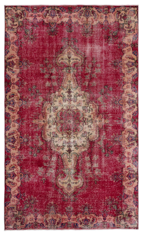 Atina 18570 Red Vintage Wool Handmade Area Rug 5'7" x 9'5"