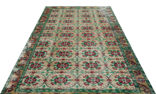 Atina 18732 Beige Vintage Wool Handmade Area Rug 6'2" x 9'9"