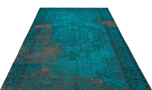 Atina 18754 Turquoise Vintage Wool Handmade Area Rug 5'9" x 9'3"