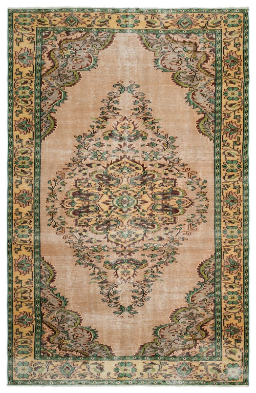 Atina 18771 Cream Vintage Wool Handmade Area Rug 6'1" x 9'5"