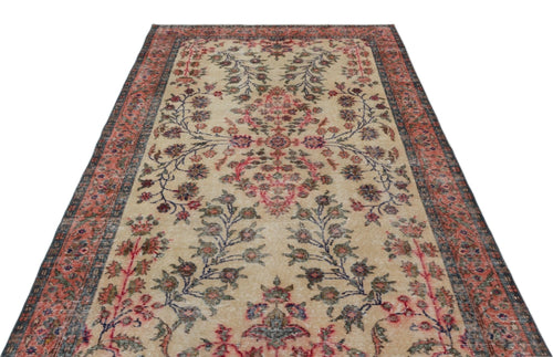Atina 18790 Beige Vintage Wool Handmade Area Rug 6'0" x 8'0"