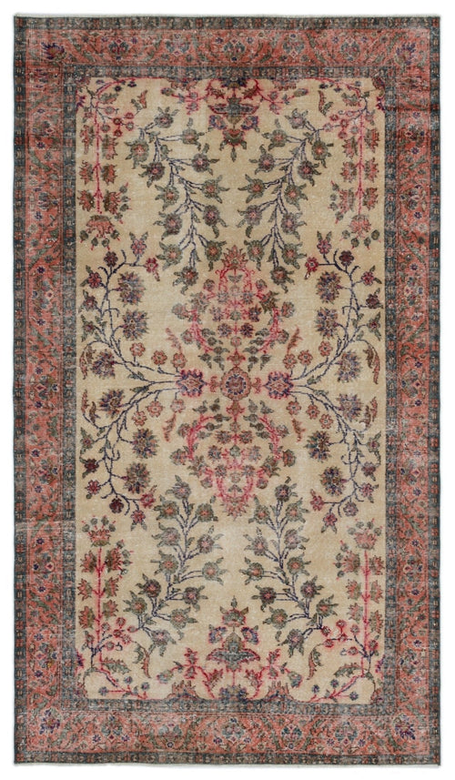 Atina 18790 Beige Vintage Wool Handmade Area Rug 6'0" x 8'0"