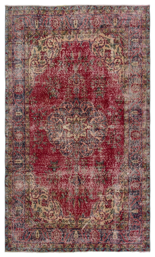 Atina 18814 Red Vintage Wool Handmade Area Rug 5'5" x 8'11"
