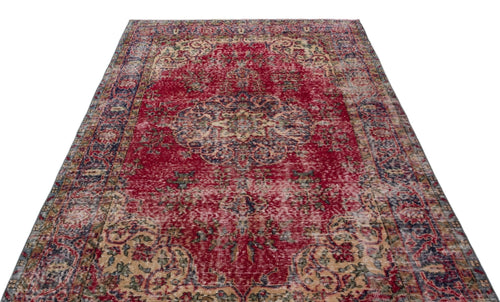 Atina 18814 Red Vintage Wool Handmade Area Rug 5'5" x 8'11"