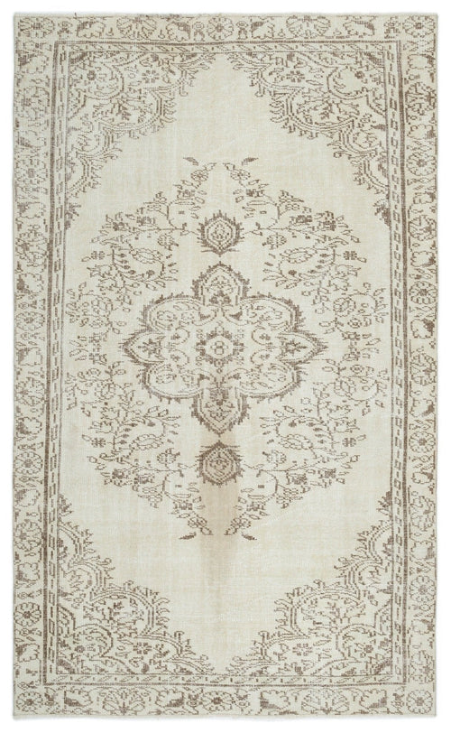 Atina 18874 Beige Vintage Wool Handmade Area Rug 5'3" x 8'6"