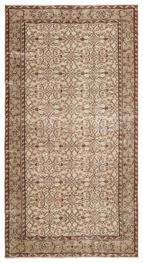 Atina 18878 Beige Vintage Wool Handmade Area Rug 4'10" x 8'8"