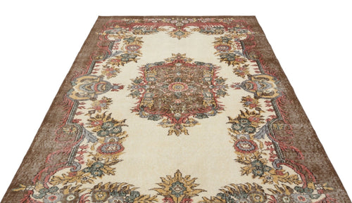 Atina 18901 Beige Vintage Wool Handmade Area Rug 5'8" x 8'10"