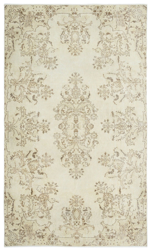 Atina 18963 Beige Vintage Wool Handmade Area Rug 5'10" x 9'4"