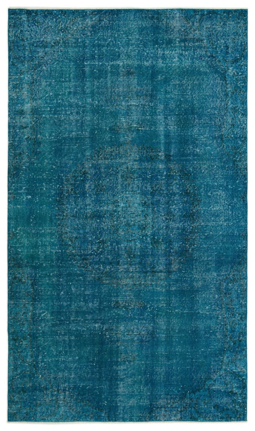 Atina 18992 Turquoise Vintage Wool Handmade Area Rug 5'1" x 8'7"