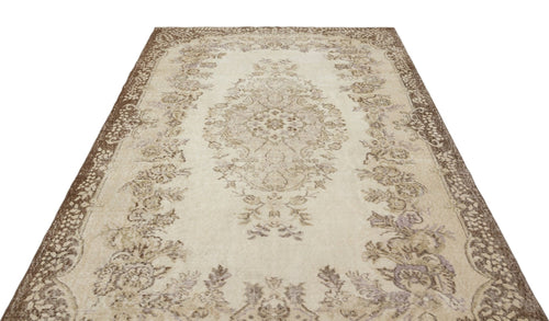Atina 19121 Beige Vintage Wool Handmade Area Rug 6'1" x 9'3"