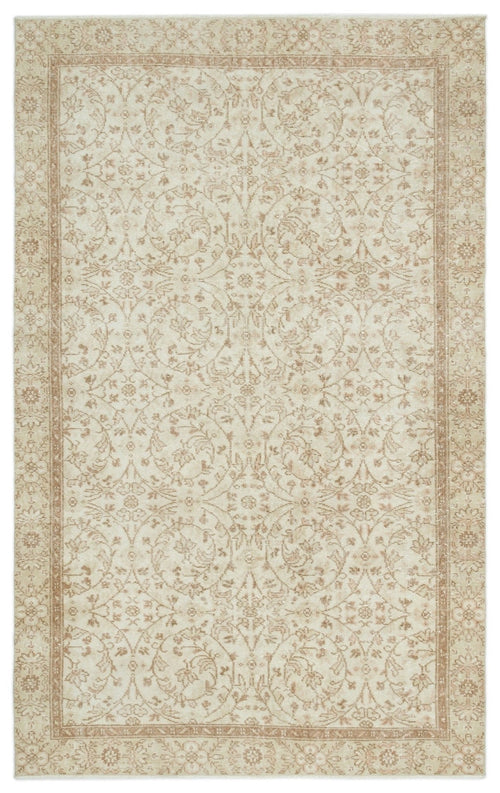 Atina 19137 Beige Vintage Wool Handmade Area Rug 5'7" x 9'3"