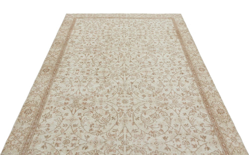 Atina 19137 Beige Vintage Wool Handmade Area Rug 5'7" x 9'3"