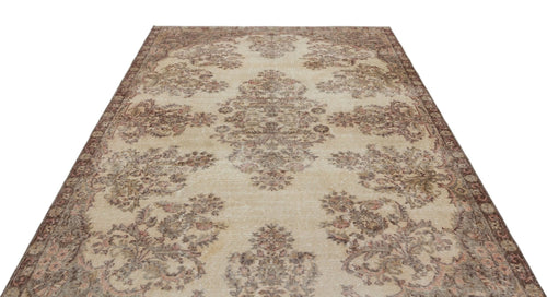 Atina 19258 Beige Vintage Wool Handmade Area Rug 6'5" x 9'10"