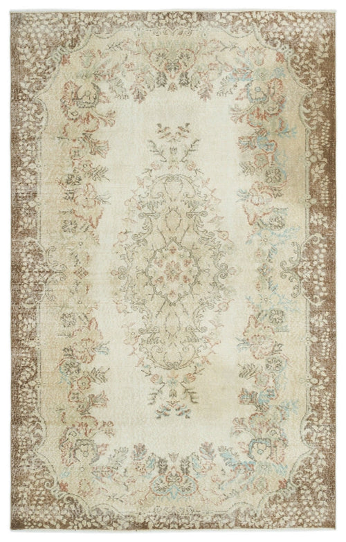 Atina 19283 Beige Vintage Wool Handmade Area Rug 5'11" x 9'5"