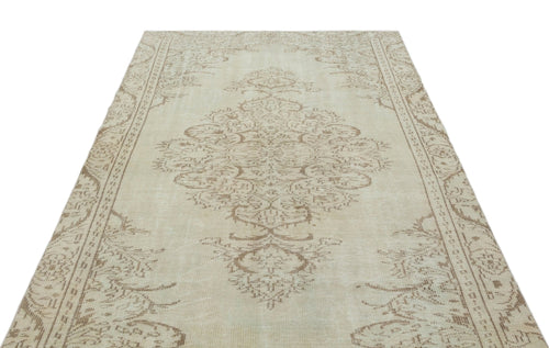 Atina 19290 Beige Vintage Wool Handmade Area Rug 5'4" x 9'1"