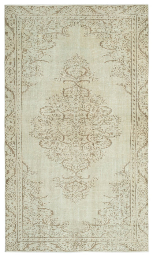 Atina 19290 Beige Vintage Wool Handmade Area Rug 5'4" x 9'1"
