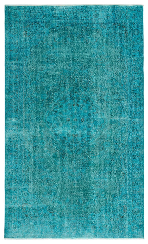 Atina 19361 Turquoise Vintage Wool Handmade Area Rug 5'7" x 9'1"