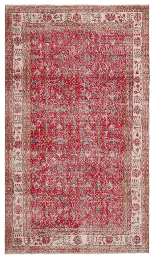 Atina 19429 Red Vintage Wool Handmade Area Rug 5'5" x 9'5"
