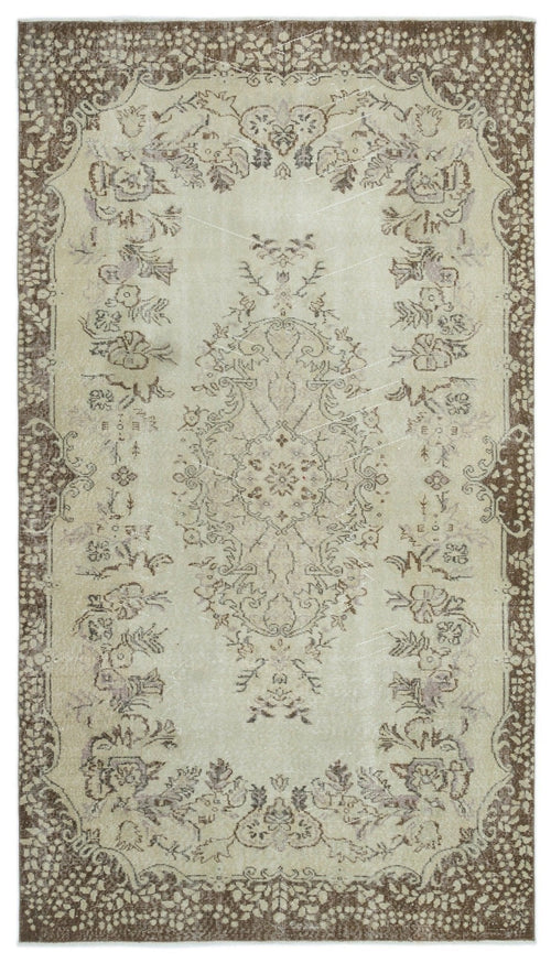 Atina 19559 Beige Vintage Wool Handmade Area Rug 5'5" x 9'7"