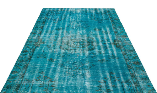 Atina 19563 Turquoise Vintage Wool Handmade Area Rug 5'5" x 8'11"